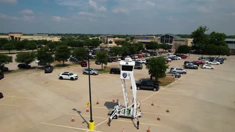 Torre-De-Vigilancia-Del-Cielo-De-La-Policía-En-Highland-Village,-Texas