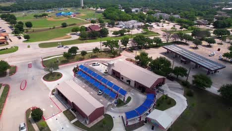 Editorial-Aerial-footage-of-Slyde's-Car-Wash-in-Flower-Mound-Texas-located-at-2401-Justin-Rd,-Flower-Mound,-TX-75028