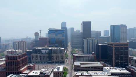 Denver,-Colorado-aerial-establishing-shot-on-overcast-day