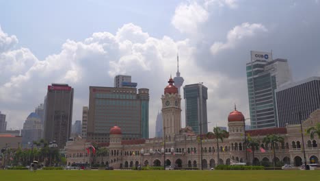 Beautiful-view-over-Downtown-Kuala-Lumpur-with-Meredeka-Square-and-KL-Tower