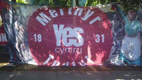 A-large-banner-celebrating-the-1831-Merthyr-Rising-at-an-Independence-rally