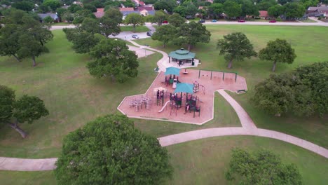 Editorial-aerial-footage-of-Westchester-Park-in-Flower-Mound-Texas
