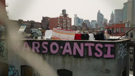 Downtown-New-York-City-Rooftop-With-Laundry-Drying