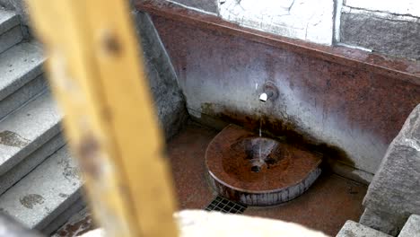 Close-up-of-the-Fountain-in-Gietrzwałd,-the-site-of-the-Apparitions-of-the-Virgin-Mary