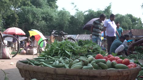 Material-De-Archivo-Del-Mercado-De-La-Aldea-India