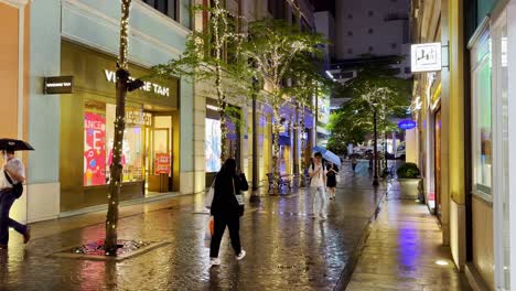 Einheimische-Menschen-Aus-Hongkong-Gehen-In-Einer-Regnerischen-Nacht-Auf-Der-Lee-Tung-Avenue