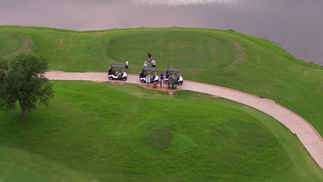 Imágenes-Aéreas-Del-Campo-De-Golf-Bridlewood-En-Flower-Mound,-Texas