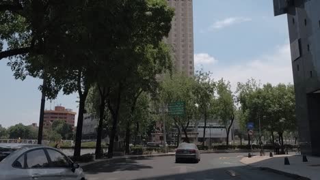 Drive-to-the-roundabout-with-the-monument-to-Christopher-Columbus-in-Mexico-City