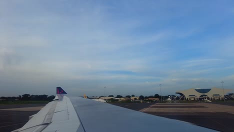 SN-Brussels-airline-airplane-landing-and-taxiing-at-Banjul-International-Airport,-The-Gambia---West-Africa