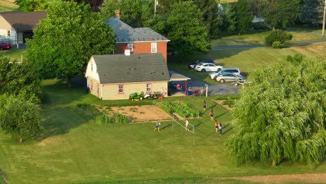 Family-gathering-at-rural-home-in-America