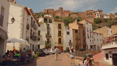 Peoples-enjoying-coffee-in-Vilafames-old-city-in-Spain