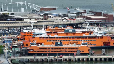 Staten-Island-Ferry-terminal-aerial-establishing-shot