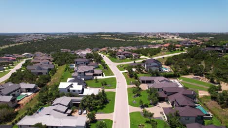 Aerial-footage-of-a-neighborhood-in-Bee-Cave-Texas