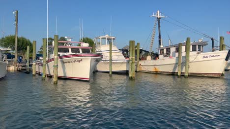 Fishing-boats-in-dock-during-sunset