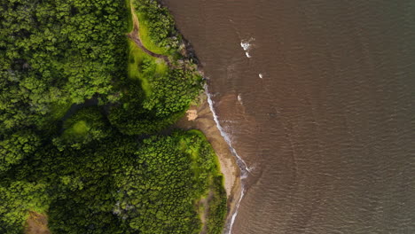 Muddy-Water-Contaminated-With-Sediments-In-The-Island-Of-Molokai-In-Kawela,-Hawaii