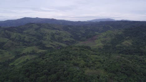 Panoramic-shot-of-the-Lapale-Hills-Sumba-island-during-sunset,-aerial