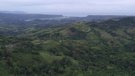Sumba-island-Indonesia-with-the-green-lush-Lapale-Hills,-aerial
