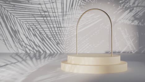 Minimal-off-white-podium-display-for-cosmetic-background-product-stand,-3d-rendering,-3d-illustration-animation-loop