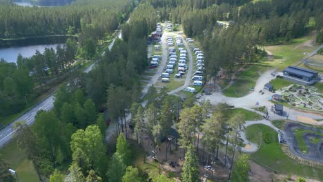 Aerial-Fly-Over-of-Isaberg-Mountain-Resort-in-Sweden