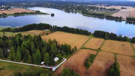 Drohnenschuss-Aus-Einem-See-In-Schweden