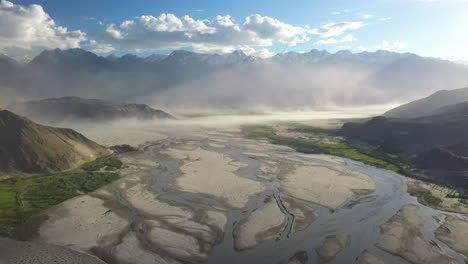 Aerial,-Skardu-Valley-located-in-Gilgit-Baltistan,-Pakistan