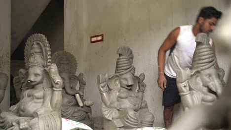 An-artist-is-making-an-idol-of-a-Hindu-deity-or-god