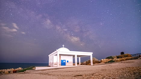 Milky-Way-time-lapse-behind-the-Ayioi-Anargiroi-Church-in-Cyprus