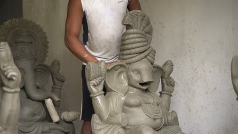 An-artist-is-making-an-idol-of-a-Hindu-deity-or-god