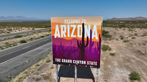 Schild-„Willkommen-In-Arizona“-Am-Interstate-Highway