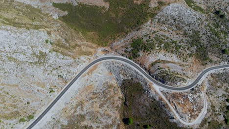 Drone-footage-of-a-curvy-road-in-the-nature