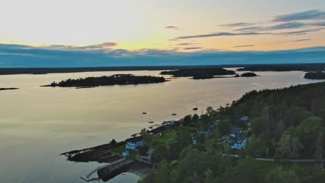 Cameron-Cove-wide-sunset-aerial-view