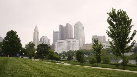 Columbus-Ohio-from-Genoa-Park-on-a-foggy-smoky-day