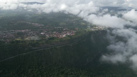 Aerial-of-Barichara-little-colonial-town-travel-destination-in-Colombia-andes-mountains