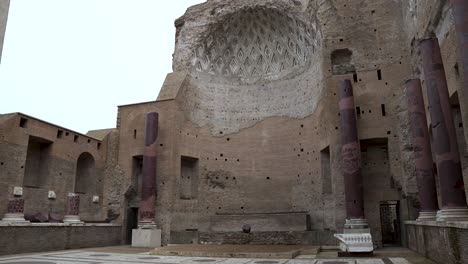 Inside-View-Of-Temple-Of-Temple-of-Venus-and-Rome-With-Pan-Down-Shot-To-Mosaic-Floor