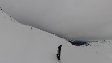 Skier-Hovering---POV-Group-Snowboarding-Down-Ski-Slope-in-6K-|-Insta360