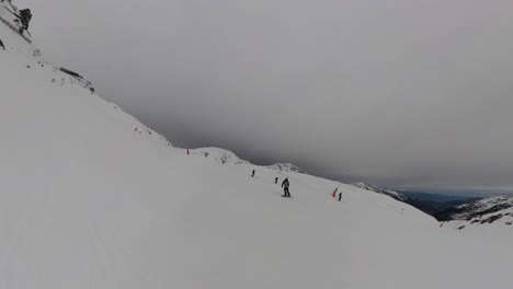 Skiers-Vertical-on-Hill---POV-Group-Snowboarding-Down-Ski-Slope-in-6K-|-Insta360