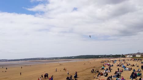 Multitud-En-La-Bahía-De-Swansea-Antes-Del-Espectáculo-Aéreo.