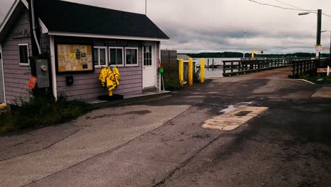 Harbor-Master-Shack-near-pier-at-Pine-Point-Marina-Maine