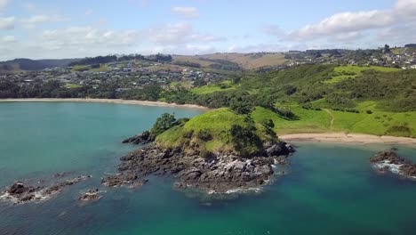 Drone-Panorama-De-Coopers-Beach-En-Nueva-Zelanda