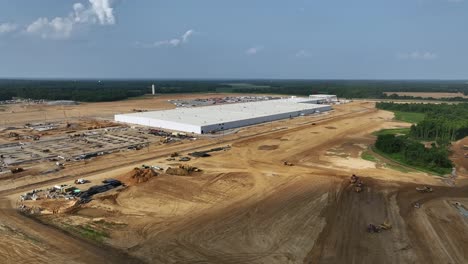 Aerial-approach-of-BlueOval-City-in-Stanton,-TN