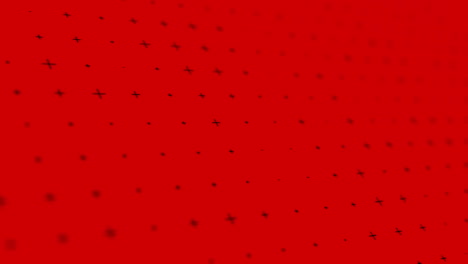 Roter-Hintergrund-Mit-Schwarzen-Kreuzsternen-Und-Geringer-Schärfentiefe,-Schleife