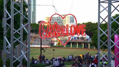 Retro-sign-of-the-popular-annual-event,-Ekka-Royal-Queensland-Show,-Brisbane-Showgrounds-at-Bowen-Hills