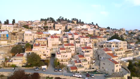 The-old-city-of-Safed,-Aerial-view,-Drone-footage-of-the-old-city-of-Zefat