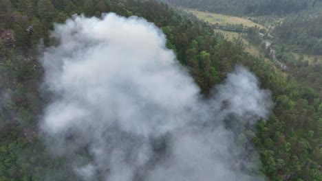 Rauch-Von-Neu-Begonnenem-Waldbrand-Auf-Bergrücken