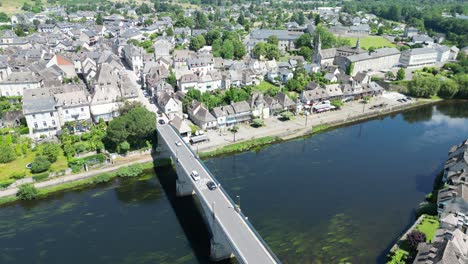 Panning-drone-Aerial-Argentat-sur-Dordogne-France-4K-footage