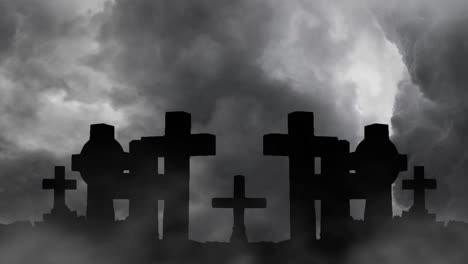 silhouette-of-christian-burial-place-thunderstorm-backgroun