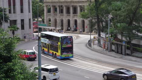 Verkehr-Im-Zentralen-Finanzviertel-Von-Hongkong