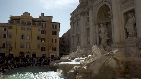 Trevi-Fountain-On-Sunny-Day-Viewed-From-Via-della-Stamperia-On-Sunny-Day