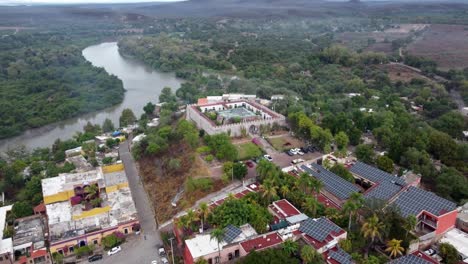 Aerial-drone-shot-of-the-Magical-Town-El-Fuerte-Sinaloa