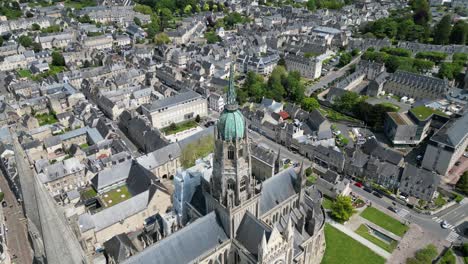 Kathedrale-Von-Bayeux,-Frankreich-Drohne,-4K-Luftaufnahmen